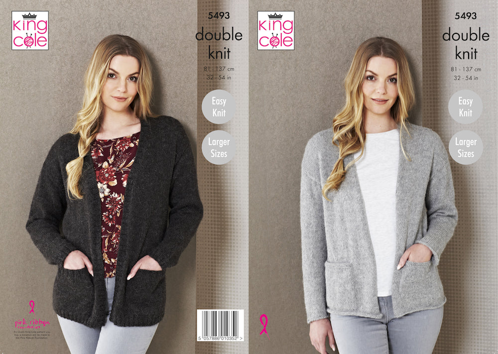 King Cole Pattern No. 5493 Ladies Edge to Edge Jacket (DK)