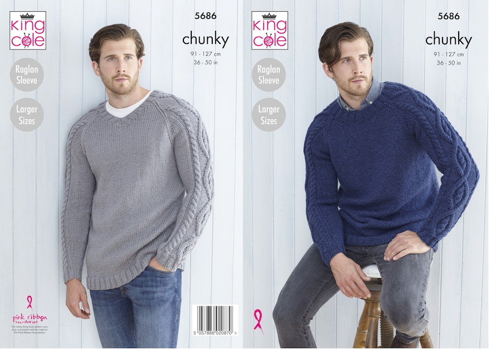 King Cole Drifter Chunky Pattern 5686 Mens Sweater