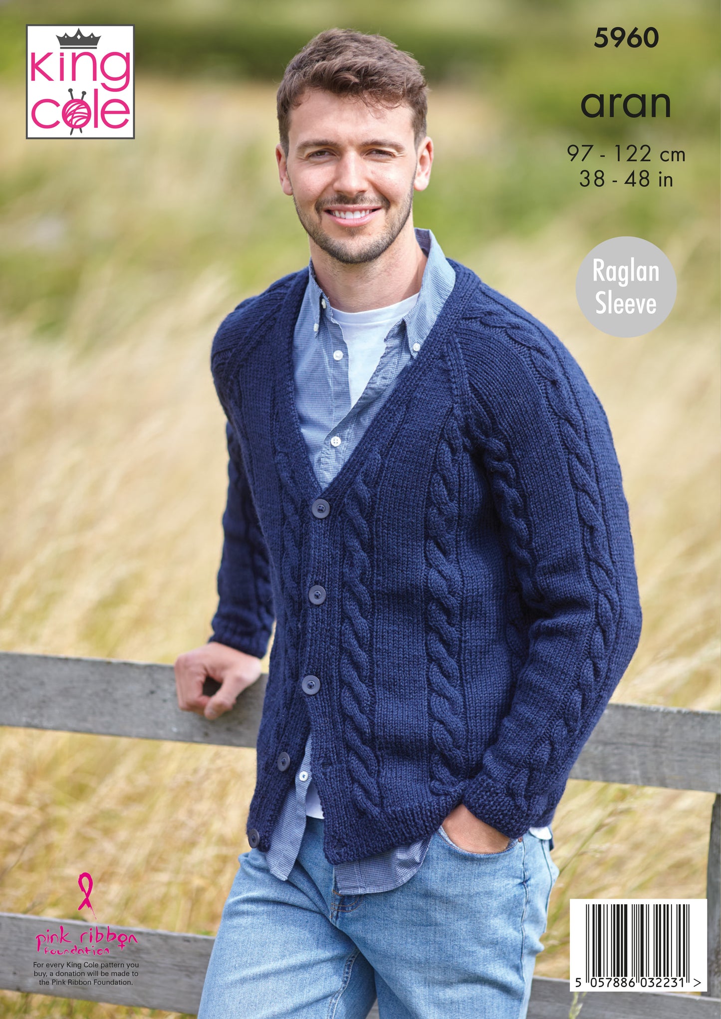 King Cole Wool Aran Knitting Pattern No: 5960 Mens V & Collared Cardigans