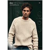 Rico Essentials Soft Merino Aran Knitting Pattern 651 Cable Sweater