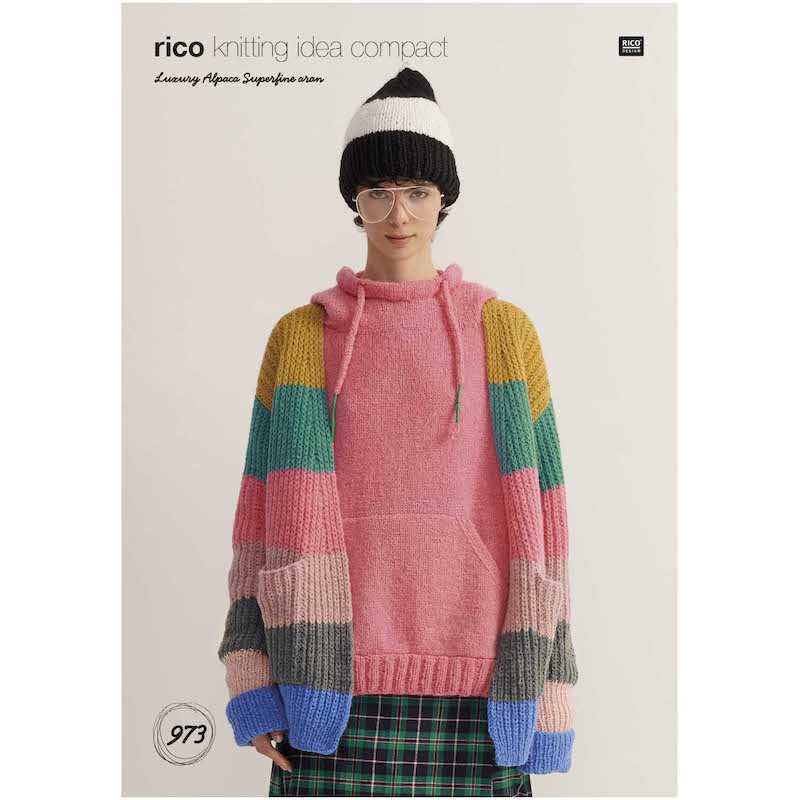 Rico Aran Knitting Pattern 973 Cardigan