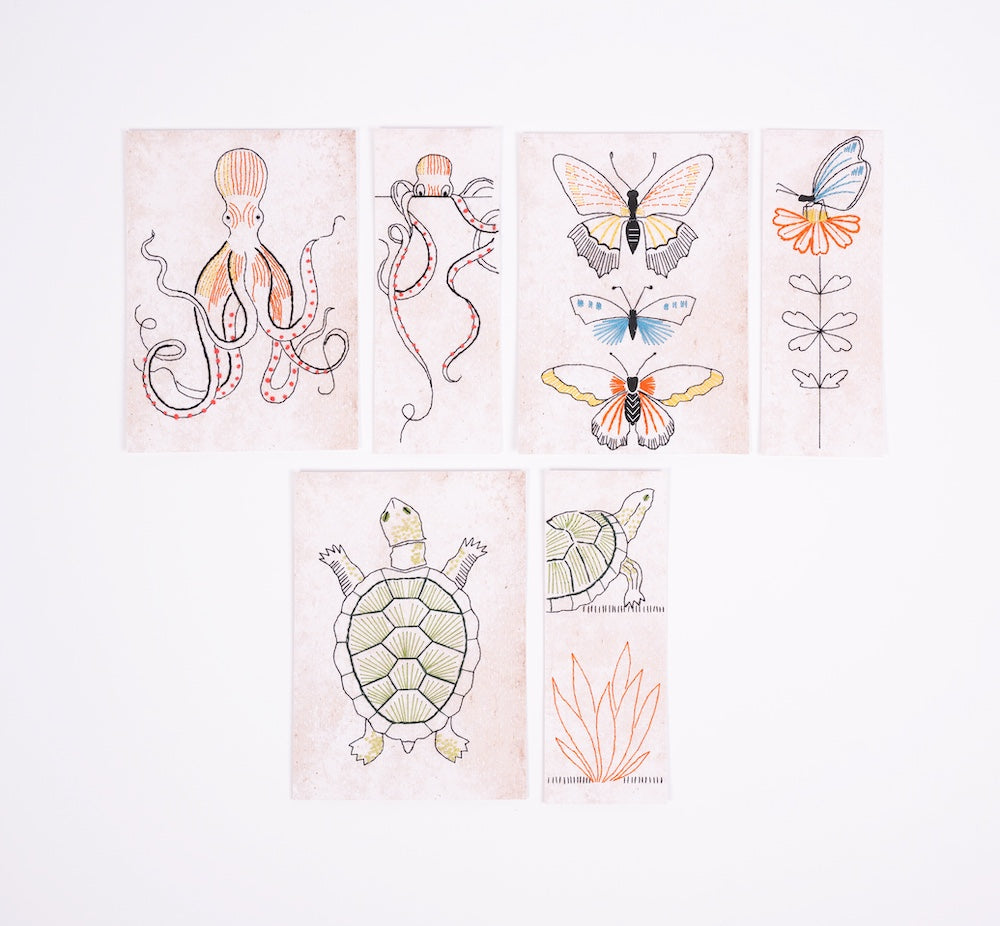 Animals - Easy Embroidery Card Kits by Marie-Dominique Procureur