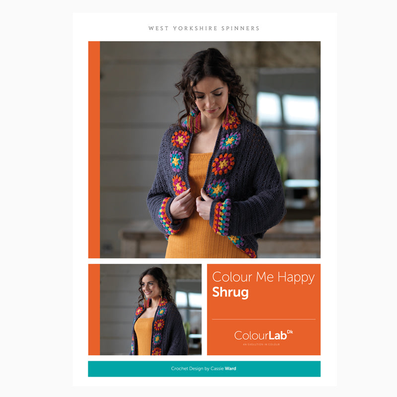 WYS ColourLab Colour Me Happy Shrug Crochet Pattern - valleywools