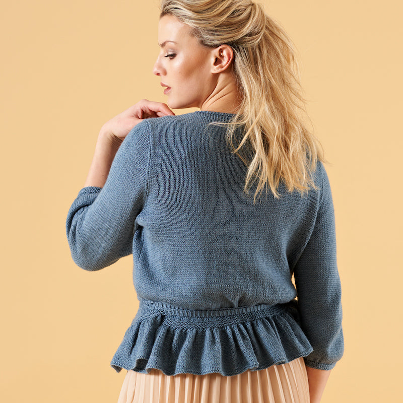 WYS Exquisite 4ply Pattern - Charlotte Ruffle Wrap Top - valleywools