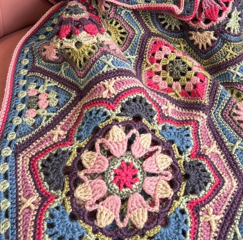 Jane Crow Crochet Pattern - Persian Tiles Blanket using WYS Yarn