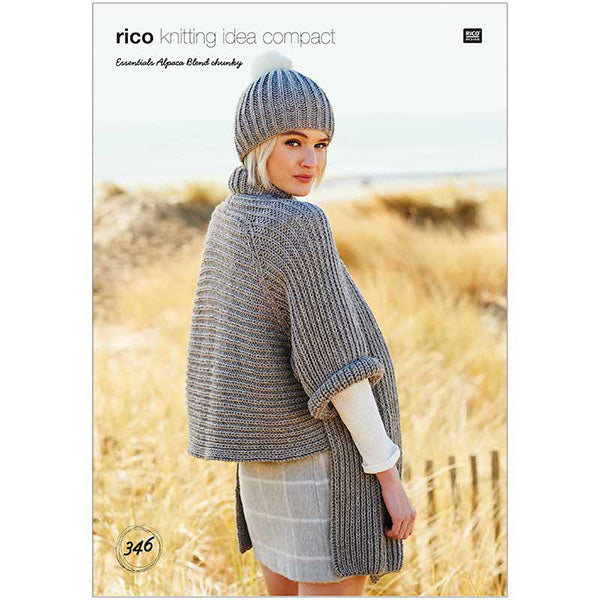 Rico Essential Alpaca Blend Chunky Pattern 346 Cardigan & Hat
