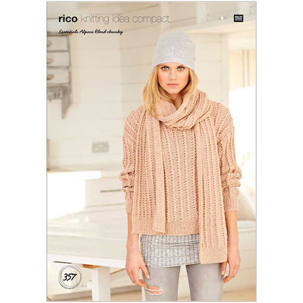 Rico Essential Alpaca Blend Chunky Pattern 357 Sweater & Scarf