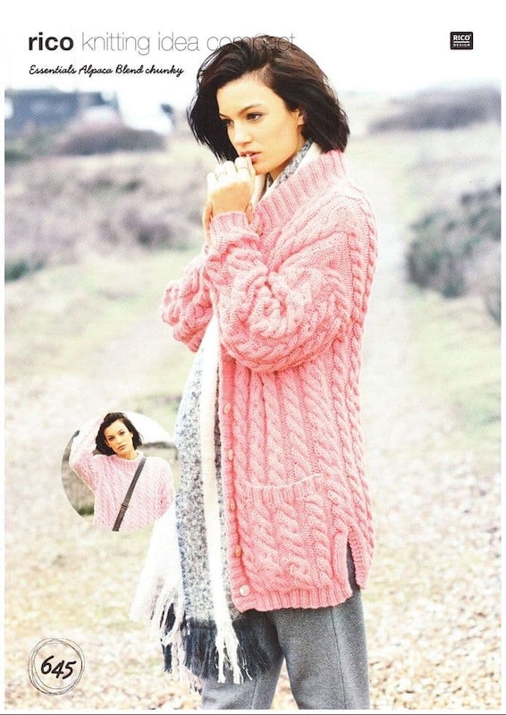 Rico Essential Alpaca Blend Chunky Pattern 645 Sweater/Cardigan