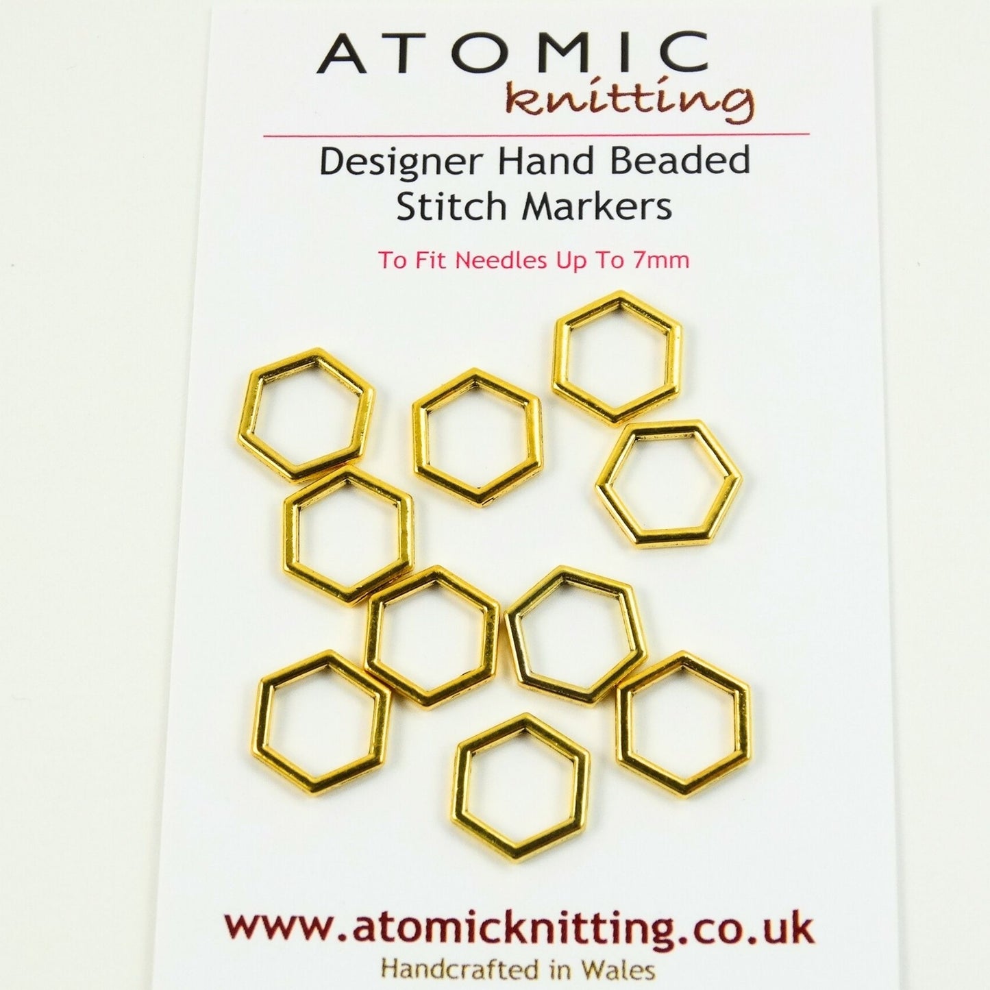 Atomic Knitting Hexagonal Stitch Markers 7mm
