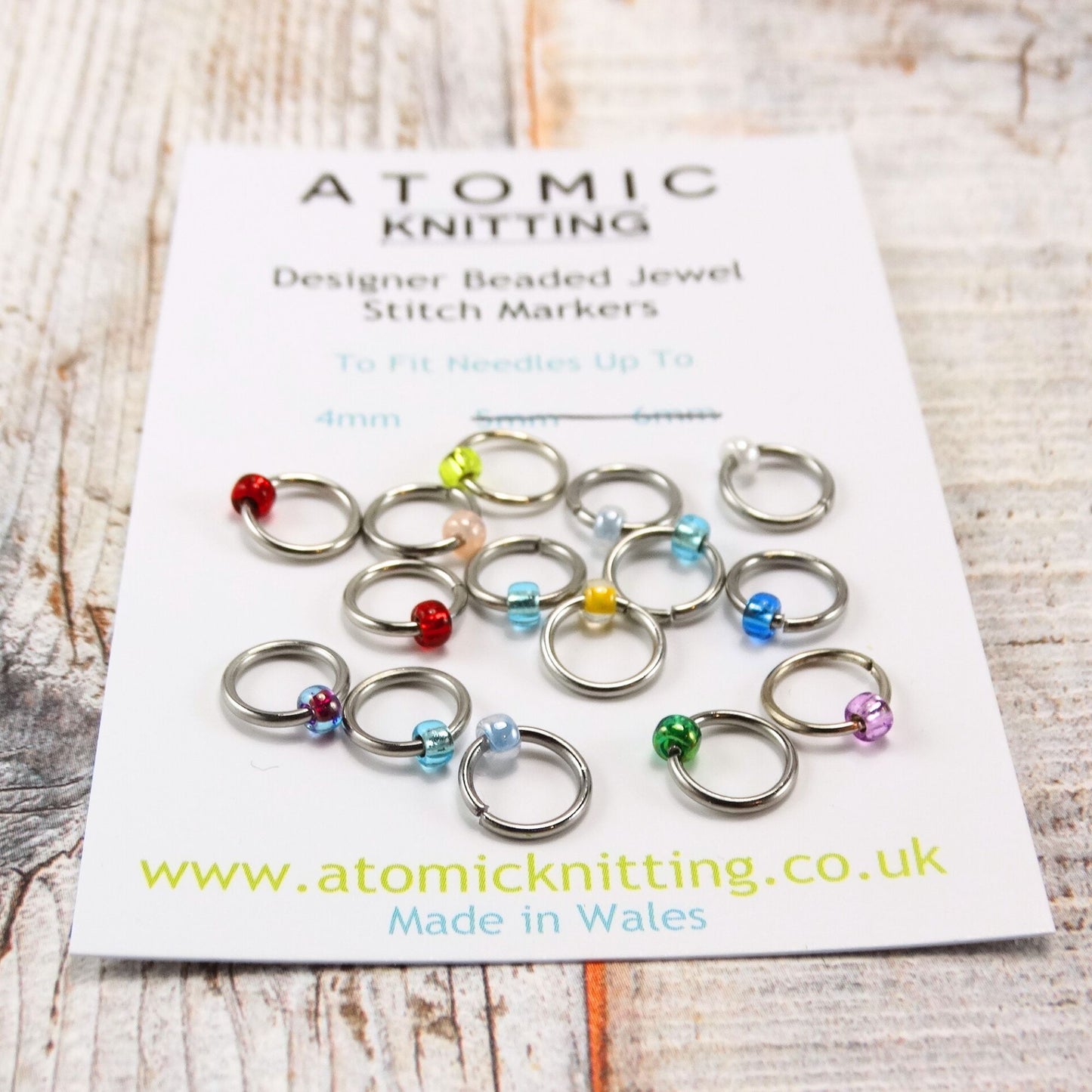 Atomic Knitting Jewel Stitch Markers 4mm Ring