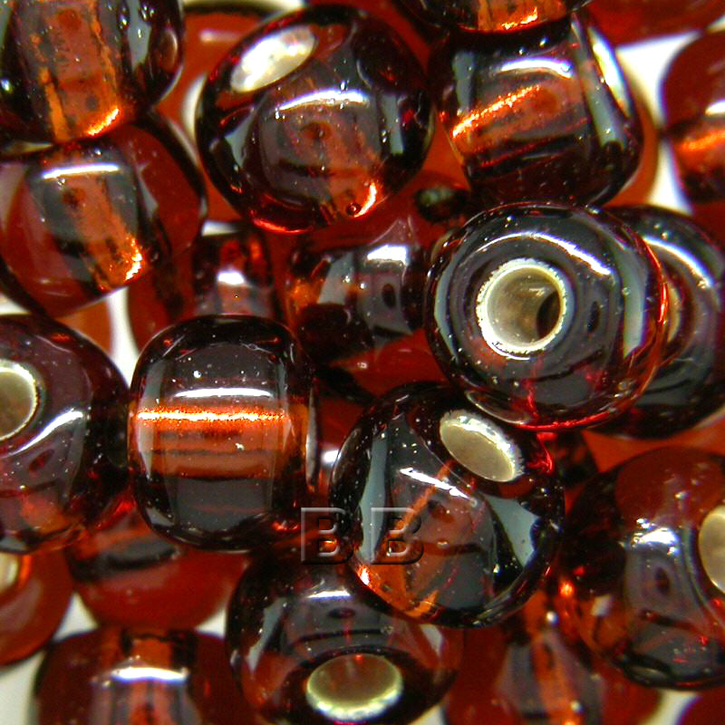 Dark Topaz Silver Lined Beads - valleywools
