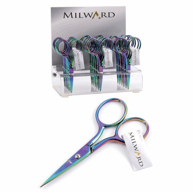 Milward Rainbow Straight Embroidery Scissors - valleywools