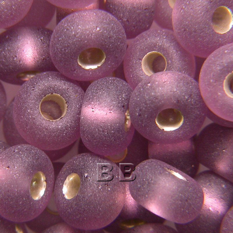 Mid Purple Silver Lined Matt Beads - valleywools