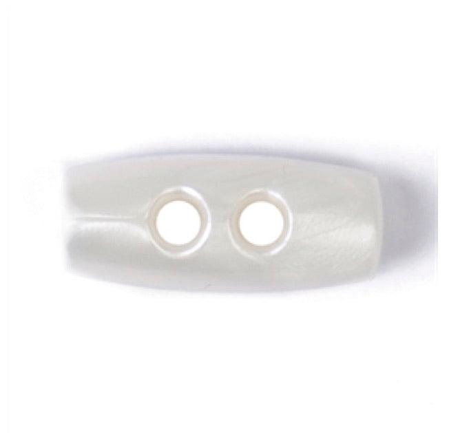 ABC Loose Buttons White Toggle 15mm - valleywools