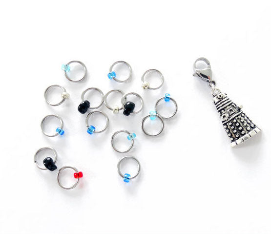 Atomic Knitting 4mm 15 Jewel Rings Lace Markers - Time Traveller - valleywools