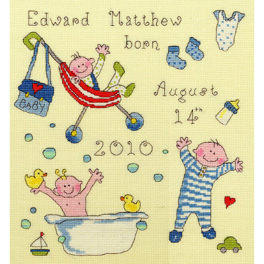 Bothy Threads Bundle of Joy: Boy Cross Stitch Kit - valleywools