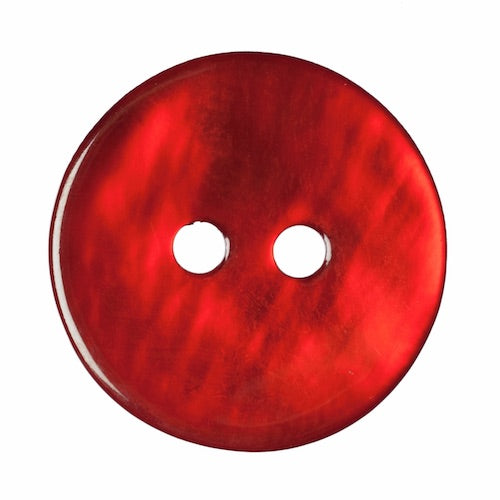 Dyed Agoya Shell Button 15mm Red - valleywools