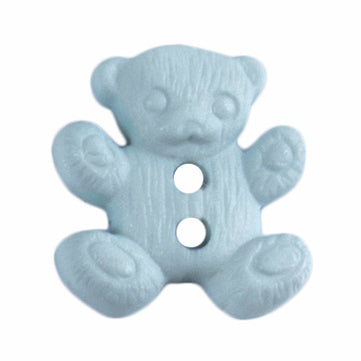Milward Buttons Blue Teddy Bear, size 17mm - valleywools