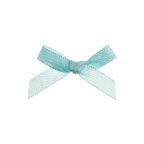 Fabric Embelishment Small Light Blue Bow 3mm - valleywools