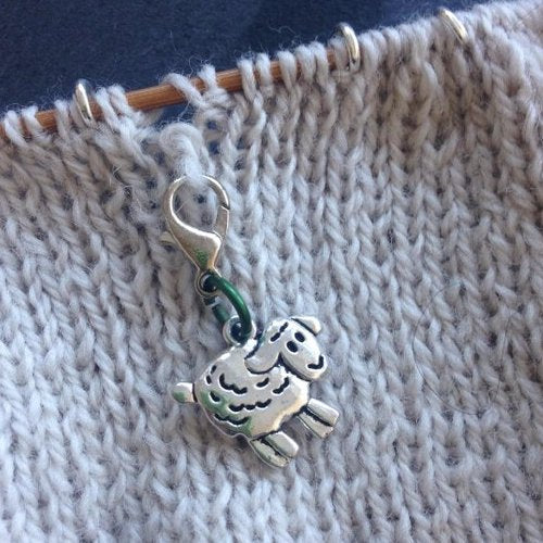 Rebecca's Room Silver Tone Sheep Progress Keeper - valleywools