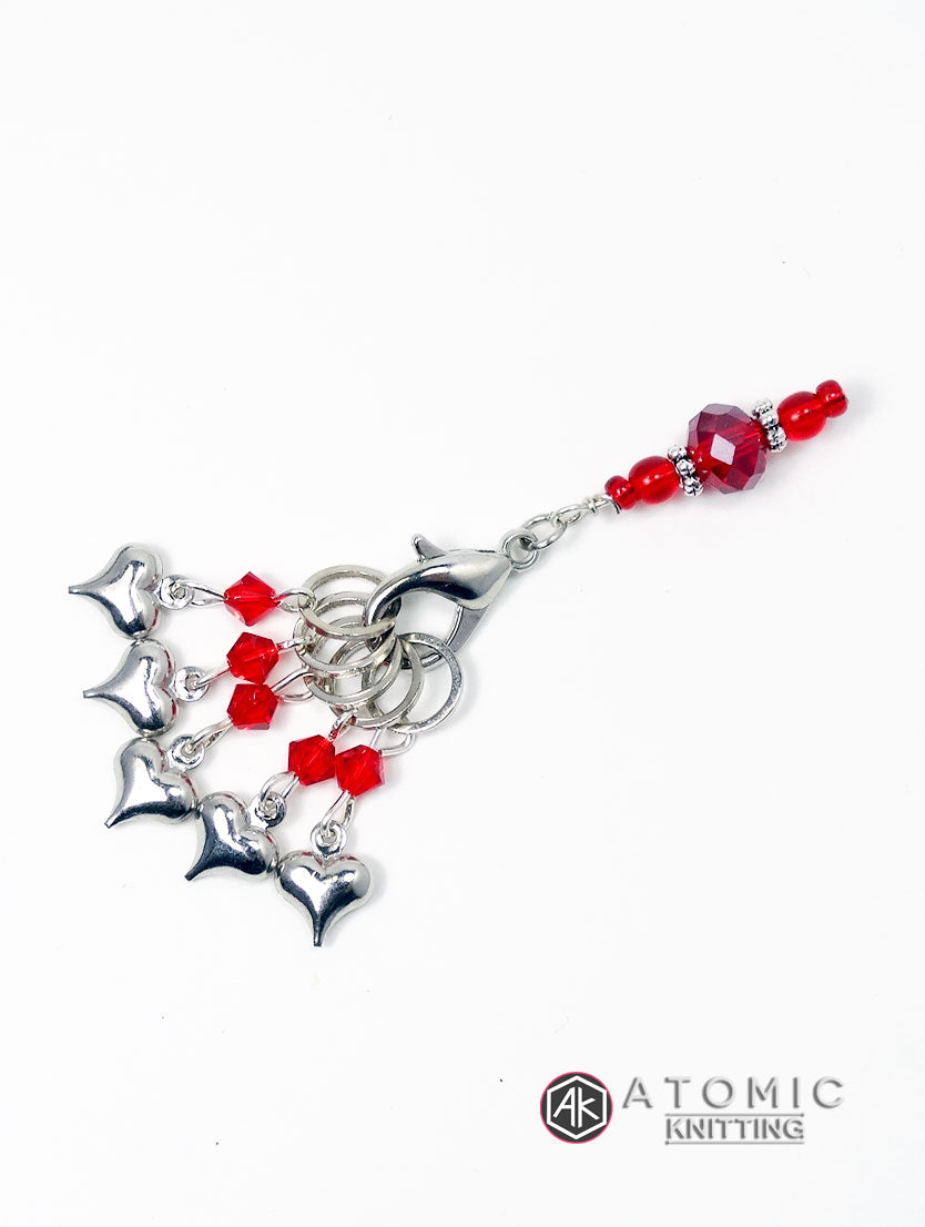 Atomic Knitting LOVE! 4mm Stitch Markers set of 6 - valleywools