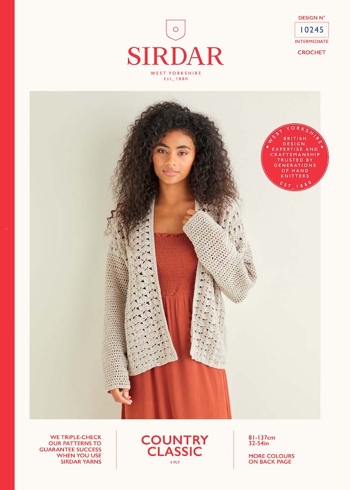 Sirdar Country Classic 4ply 10245 Crochet Cardigan