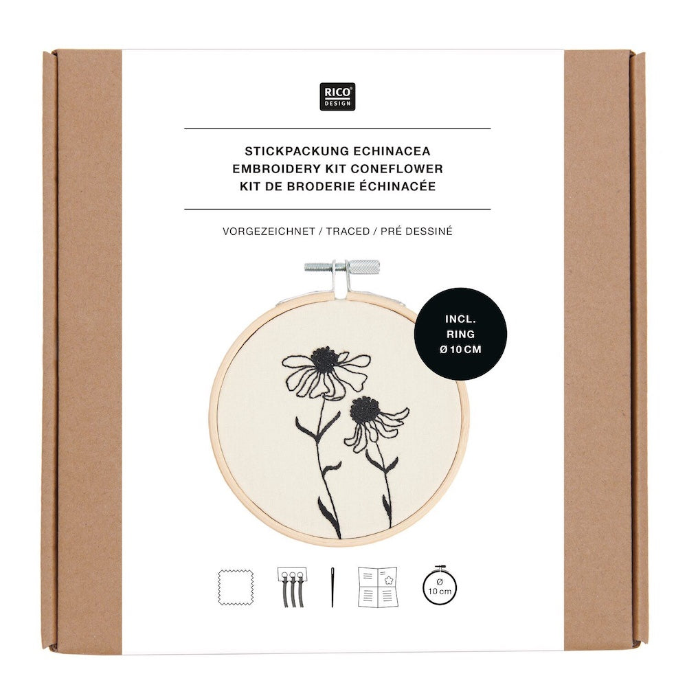 Rico Embroidery Kit - Echinacea (Coneflower)