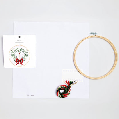 Rico Mistletoe Wreath with Bow Cross stitch kit