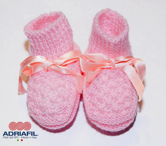 Adriafil Dolcezza Baby Knitting Pattern - 1518 Baby Booties