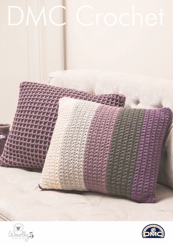 DMC Crochet Woolly 5 - Waffle and Star Cushions