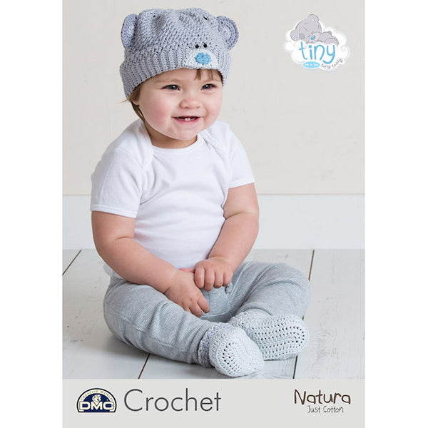 DMC Crochet Natura Tiny Tatty Ted Baby Beanie Hat & Booties