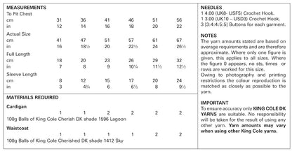 King Cole Pattern 4417 Crochet Cardigan & Waistcoat