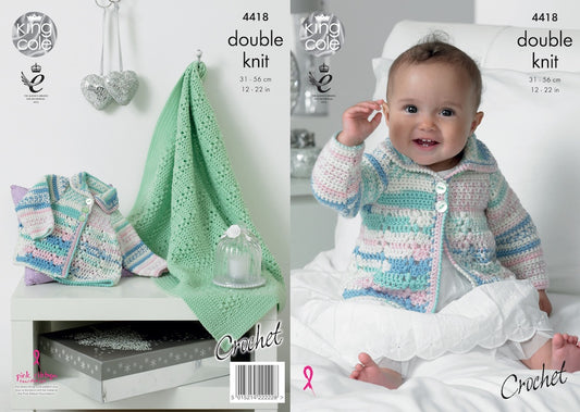 King Cole Pattern 4418 Crochet Coat & Blanket