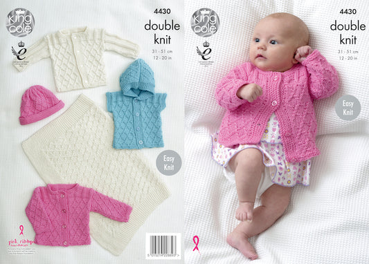 King Cole Pattern 4430 DK Blanket, Jackets, Gilet & Hat