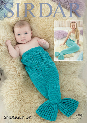 Sirdar Snuggly DK 4708 Knitted Mermaid Tail Snugglers (DK)