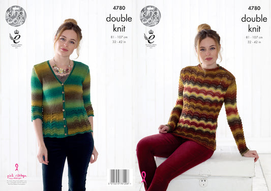 King Cole Pattern No. 4780 Sweater & Cardigan(DK)