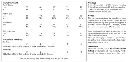 King Cole Pattern No. 5283 Cardigan & Waistcoat (Chunky)