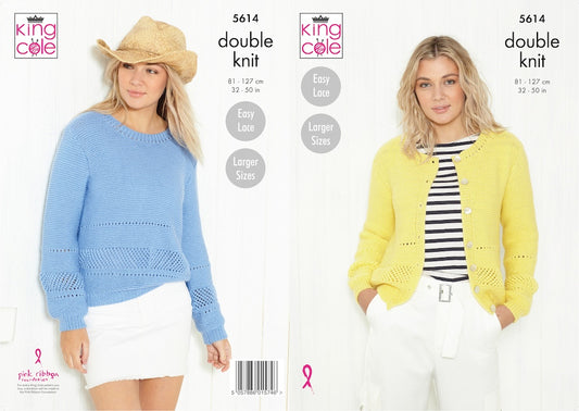 King Cole Pattern No. 5614 Sweater & Cardigan DK