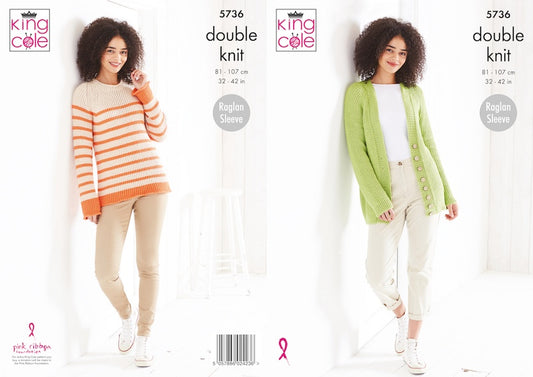 King Cole Pattern Cottonsoft DK 5736 Sweater & Cardigan