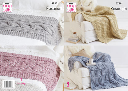 King Cole Rosarium Pattern 5758 Blankets & Bed Runners