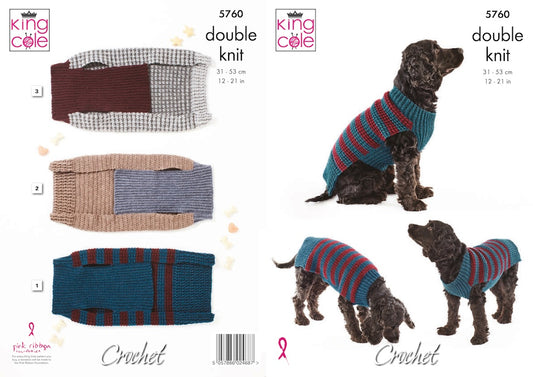 King Cole Pattern 5760 Dog Coats (DK)