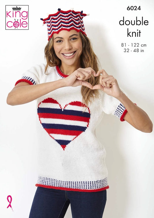 King Cole Pattern 6024 Sweater, Tank Top & Crown