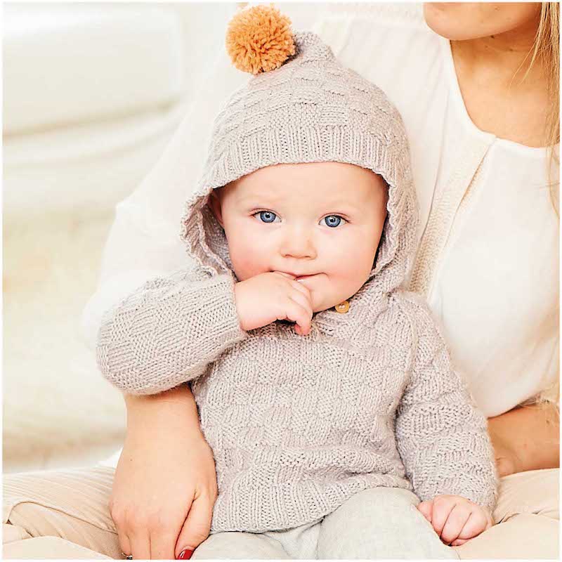 Rico Baby Knitting Pattern 1037  Hooded Sweater and Cardigan DK