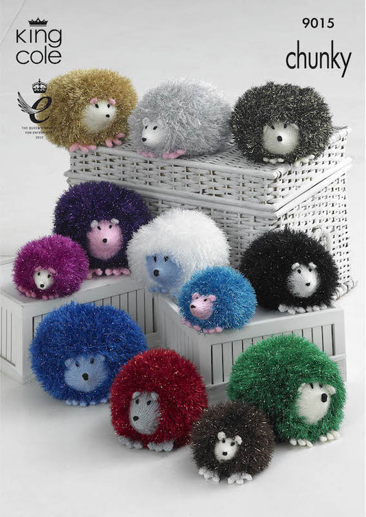 King Cole Pattern No. 9015 Hedgehogs in Tinsel Chunky