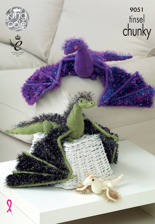 King Cole Pattern No. 9051 Dragons in Tinsel Chunky