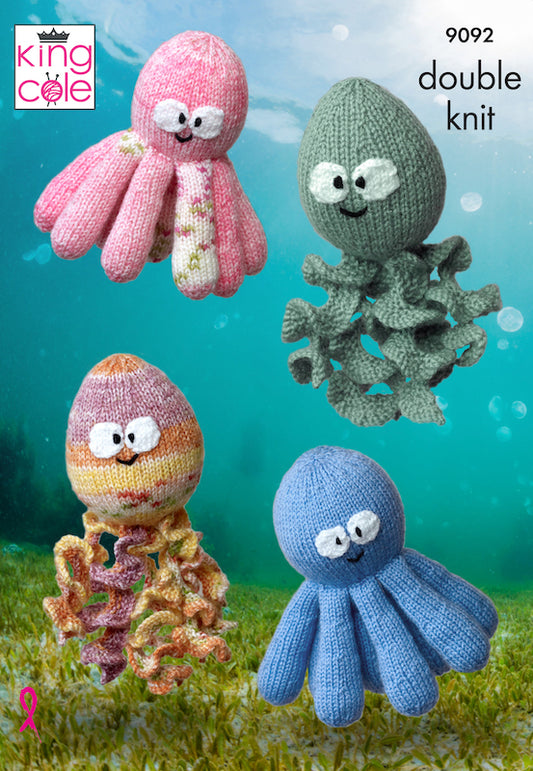 King Cole Pattern No. 9092 Octopus & Squid Toys
