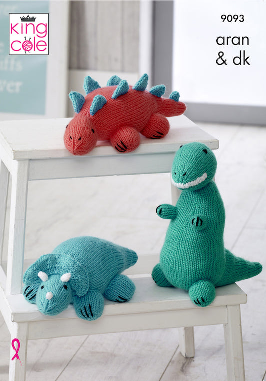 King Cole Pattern No. 9093 Dinosaurs (DK & Aran)