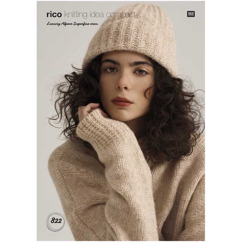 Rico Knitting Pattern 822 Sweater & Hat (Aran)