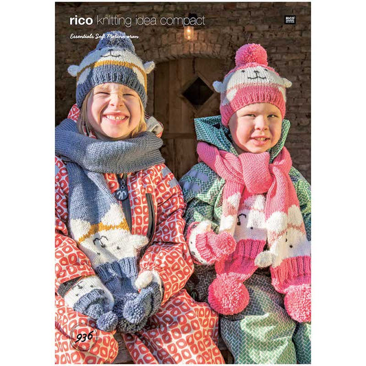 Rico Essentials Merino Aran 936 Polar Bear Hat, Scarf & Mittens