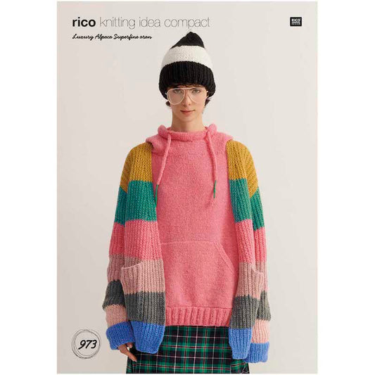 Rico Aran Knitting Pattern 973 Cardigan